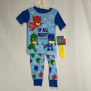NWT blue PJ Masks short sleeve & pants pajama set size 4T